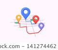 Search bar and pin isolated. GPS and Navigation Symbol. Element for Map, Social Media, Mobile Apps. 3D Web Vector Illustrations. 141274462