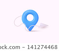 Mark location. Locate pin gps map. Realistic. Icon isolated on white background. 3D Web Vector Illustrations. 141274468