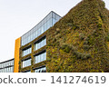 Eco friendly commercial building exterior with plant covered wall 141274619
