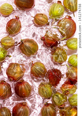 Fresh organic gooseberries in water, vertical smartphone wallpaper Fresh organic gooseberries in water, vertical smartphone wallpaper 141274788