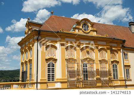 Restoration and reconstruction of the baroque facade of Melk Abbey, Austria Restoration and reconstruction of the baroque facade of Melk Abbey, Austria 141274813