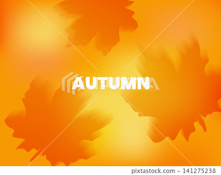 Vector autumn illustration with blurry maple foliage and bold text placeholder Vector autumn illustration with blurry maple foliage and bold text placeholder 141275238