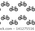 Cute bicycle seamless pattern, black 141275516