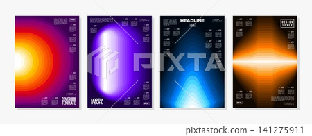 Set of colorful spectrum layer abstract cover background Set of colorful spectrum layer abstract cover background 141275911