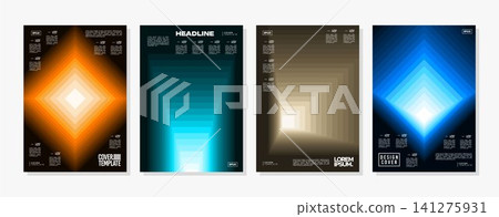 Modern colorful spectrum box square edge cover background set Modern colorful spectrum box square edge cover background set 141275931
