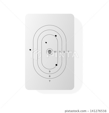 Aim silhouette with holes, bullet holes in target white sheet realistic vector, damaged effect from gunshot bullet Aim silhouette with holes, bullet holes in target white sheet realistic vector, damaged effect from gunshot bullet 141276538
