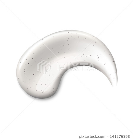 A realistic white gel, peeling cream, or scrub with blue particles. . A realistic white gel, peeling cream, or scrub with blue particles. . 141276598