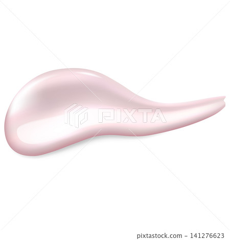 Pink cream swatch, realistic 3D vector cream texture, creamy skin and body care beauty product smear, cosmetics sample Pink cream swatch, realistic 3D vector cream texture, creamy skin and body care beauty product smear, cosmetics sample 141276623