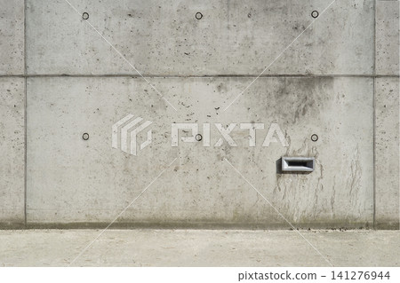 Concrete wall with round wholes Concrete wall with round wholes 141276944
