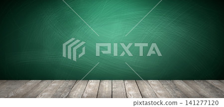 Rubbed out chalk on a greenboard, wooden floor Rubbed out chalk on a greenboard, wooden floor 141277120