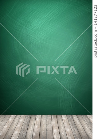 Rubbed out chalk on a greenboard, wooden floor Rubbed out chalk on a greenboard, wooden floor 141277122