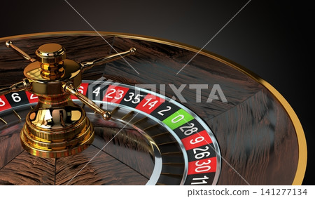 Roulette Wheel - Close-up - 3D illustration Roulette Wheel - Close-up - 3D illustration 141277134