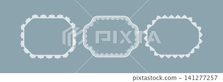 Delicate lace frame with vintage doily pattern and ornate border, perfect for romantic wedding invitations, scrapbooking projects, or elegant greeting cards with floral accents. Delicate lace frame with vintage doily pattern and ornate border, perfect for romantic wedding invitations, scrapbooking projects, or elegant greeting cards with floral accents. 141277257