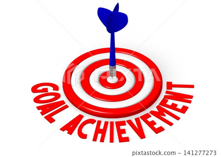 3D word/ darts illustration - goal achieved 3D word/ darts illustration - goal achieved 141277273