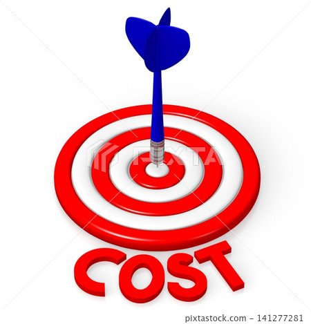 3D word/ darts illustration - cost 3D word/ darts illustration - cost 141277281