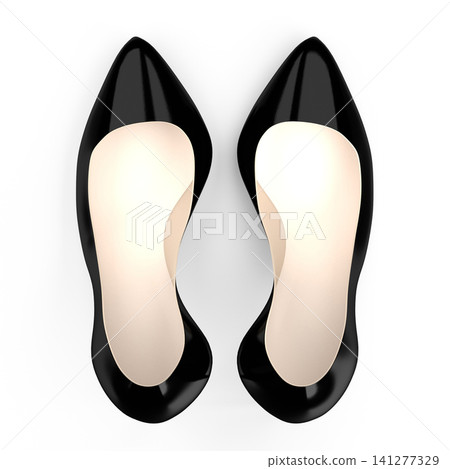 Black high heel shoes - 3D illustration Black high heel shoes - 3D illustration 141277329