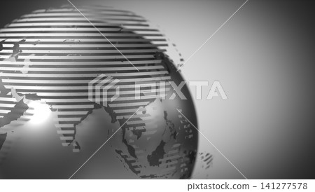 Geometrical world map, Asia side - 3D illustration 141277578