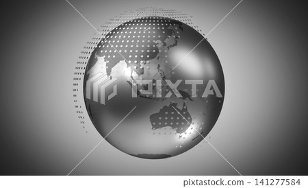 Dotted geometrical world map, Asia and Australia side - 3D illustration Dotted geometrical world map, Asia and Australia side - 3D illustration 141277584