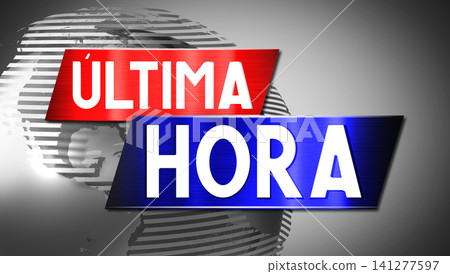 Breaking news in Spanish with world map in background - 3D illustration Breaking news in Spanish with world map in background - 3D illustration 141277597