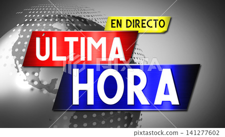 Live breaking news in Spanish with world map in background - 3D illustration Live breaking news in Spanish with world map in background - 3D illustration 141277602