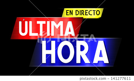 Live breaking news in Spanish banner - 3D illustration 141277611