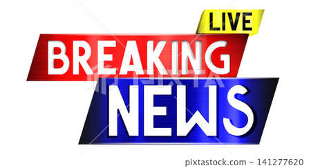 Live breaking news banner - 3D illustration Live breaking news banner - 3D illustration 141277620