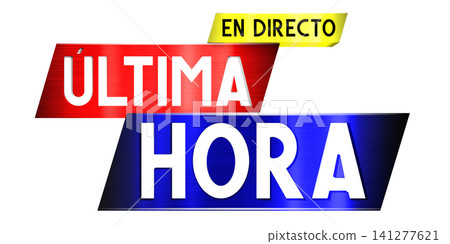 Live breaking news in Spanish banner - 3D illustration Live breaking news in Spanish banner - 3D illustration 141277621