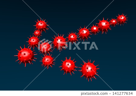 Viruses in arrow shape - 3D illustration 141277634