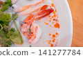 Creamy Thai Coconut Tom Yum Seafood Soup 141277784