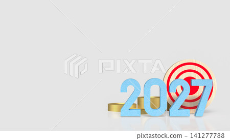 2027 Financial Goals and Business Success Target Concept 3d render. 2027 Financial Goals and Business Success Target Concept 3d render. 141277788