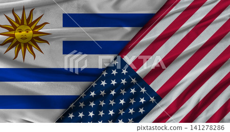 Bilateral relations between Uruguay and United States. Flag of Uruguay and United States Bilateral relations between Uruguay and United States. Flag of Uruguay and United States 141278286
