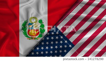 Bilateral relations between Peru and United States. Flag of Peru and United States Bilateral relations between Peru and United States. Flag of Peru and United States 141278290