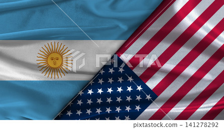 Bilateral relations between Argentina and United States. Flag of Argentina and United States 141278292