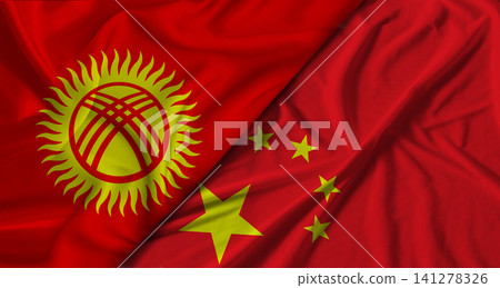 Bilateral relations between Kyrgyzstan and China. Flag of Kyrgyzstan and China 141278326