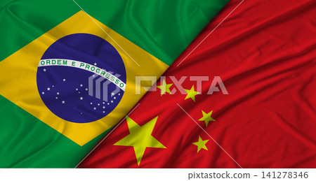 Bilateral relations between Brazil and China. Flag of Brazil and China Bilateral relations between Brazil and China. Flag of Brazil and China 141278346