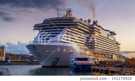 VALLETTA, MALTA - NOV 12, 2018 - MSC Seaview Cruise Ship in the port 141278928