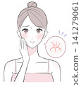 Women who suffer from dry skin on their face 141279061