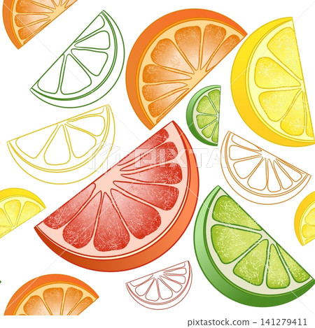 Citrus Slices Collection with Coloring Page Versions Citrus Slices Collection with Coloring Page Versions 141279411