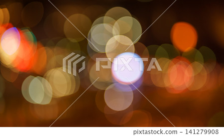 Abstract blurred blue, orange and yellow bokeh lights background Abstract blurred blue, orange and yellow bokeh lights background 141279908
