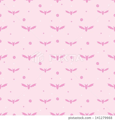 Cute Kawaii Pastel Rose Pink Halloween Bat Seamless Pattern Cute Kawaii Pastel Rose Pink Halloween Bat Seamless Pattern 141279988