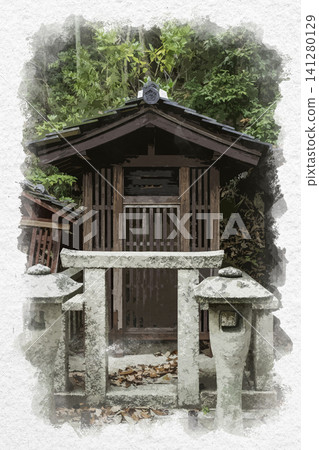 廣島縣福山市神鍋町菅野茶山墓的水彩畫 141280129