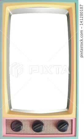 Retro television with a green screen for easy editing and customization Retro television with a green screen for easy editing and customization 141280187