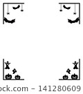 Halloween Monochrome Frame Series: Decorative Frames for All Four Corners 141280609