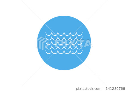 Water Wave Icon In Circle Minimal Flat Design Symbol For Sea And Ocean Concepts Water Wave Icon In Circle Minimal Flat Design Symbol For Sea And Ocean Concepts 141280766