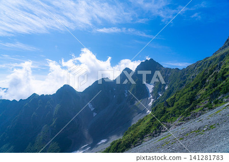 【山景】從穗高嶽山屋附近眺望鶴尾嶺【長野縣】 141281783
