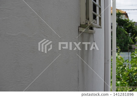 Outer wall Dirt on the plaster wall Outer wall Dirt on the plaster wall 141281896