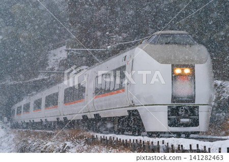 651 series train running on the snowy Agatsuma Line 651 series train running on the snowy Agatsuma Line 141282463