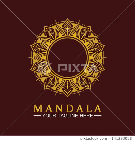 Gold Flower Mandala Vector logo template illustration.template for spiritual retreat or yoga studio,Ornamental business cards,vintage luxury, ornamental decoration Gold Flower Mandala Vector logo template illustration.template for spiritual retreat or yoga studio,Ornamental business cards,vintage luxury, ornamental decoration 141283098