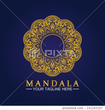 Gold Flower Mandala Vector logo template illustration.template for spiritual retreat or yoga studio,Ornamental business cards,vintage luxury, ornamental decoration Gold Flower Mandala Vector logo template illustration.template for spiritual retreat or yoga studio,Ornamental business cards,vintage luxury, ornamental decoration 141283107