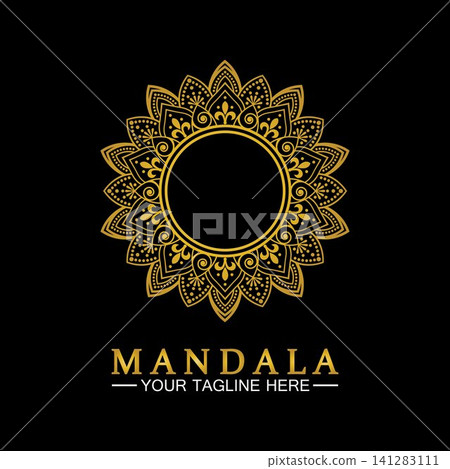 Gold Flower Mandala Vector logo template illustration.template for spiritual retreat or yoga studio,Ornamental business cards,vintage luxury, ornamental decoration Gold Flower Mandala Vector logo template illustration.template for spiritual retreat or yoga studio,Ornamental business cards,vintage luxury, ornamental decoration 141283111